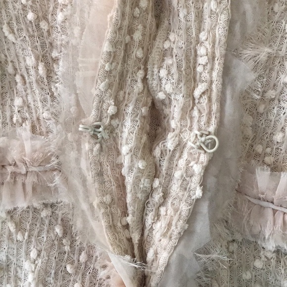𝅺A’REVE Cream Lace Vintage Tweed Cardigan Blazer Jacket - Picture 7 of 10